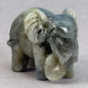 Krystal elefant 5 cm sten labradorit