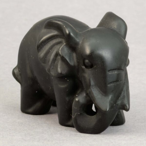 Krystal elefant 5 cm sten obsidian
