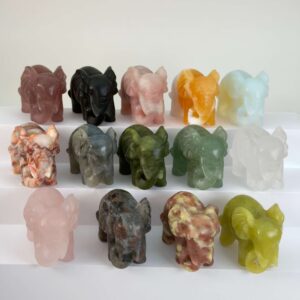 Krystal elefant 5 cm sten oversigtsbillede