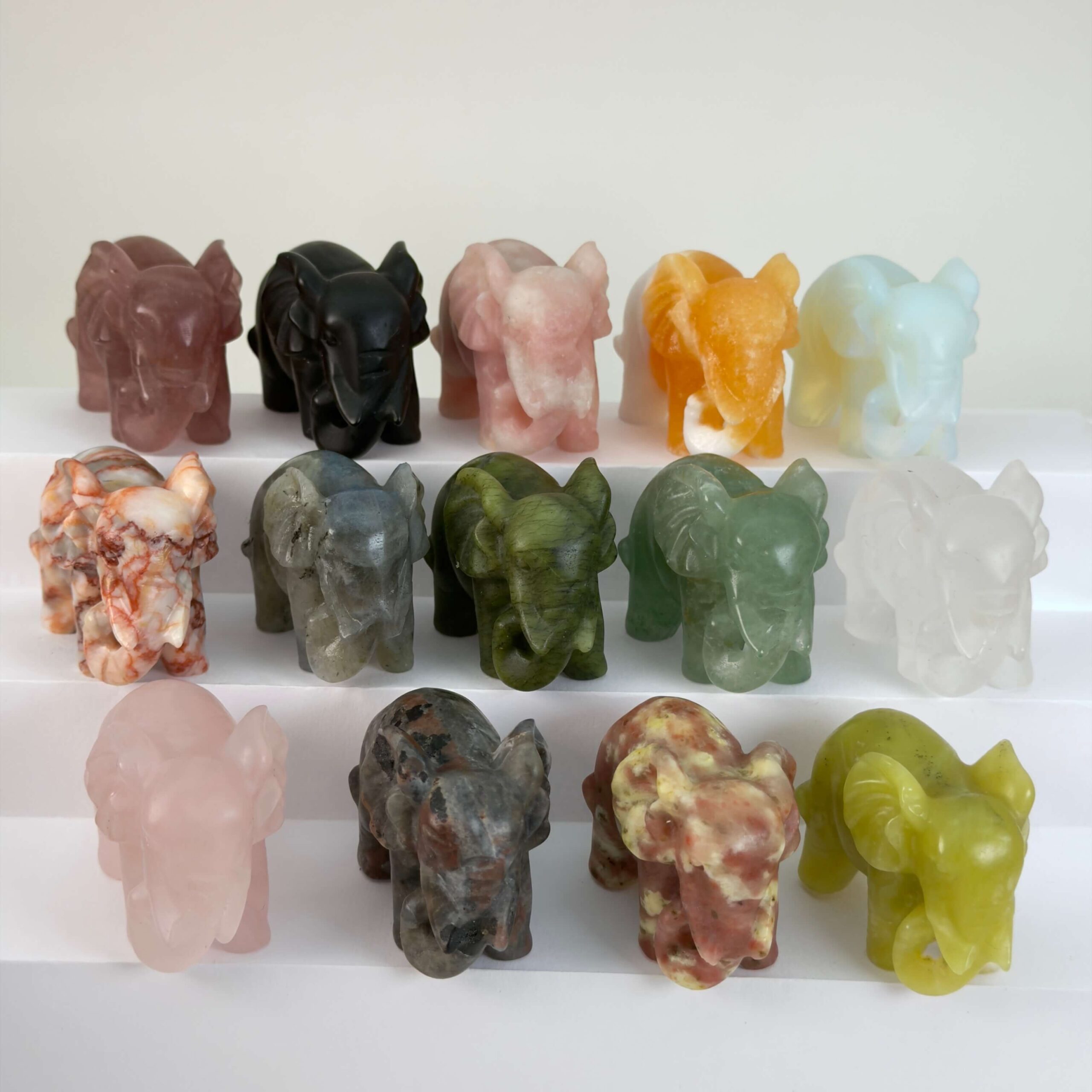 Krystal elefant 5 cm sten oversigtsbillede