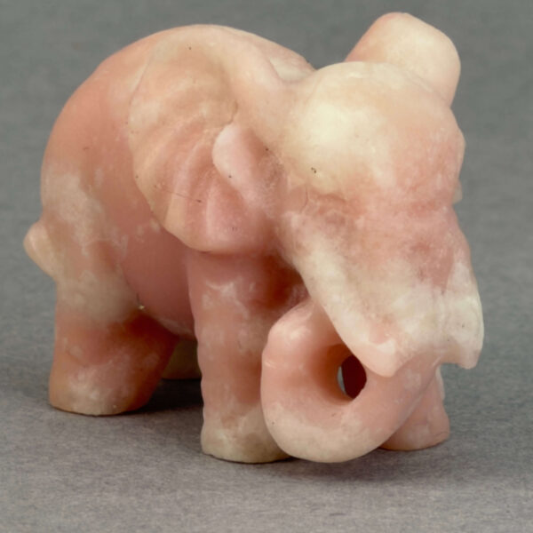 Krystal elefant 5 cm sten pink opal
