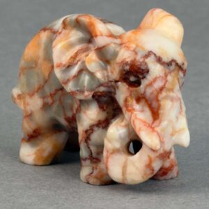 Krystal elefant 5 cm sten rød net jaspis