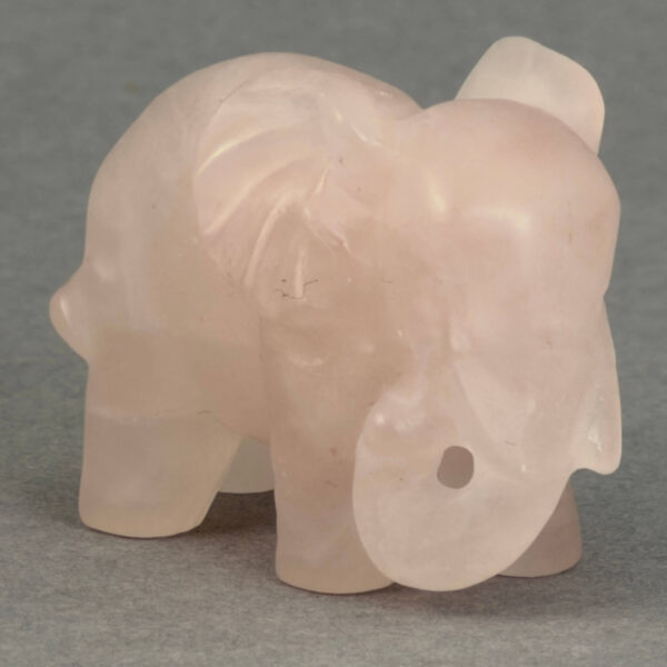 Krystal elefant 5 cm sten rosakvarts