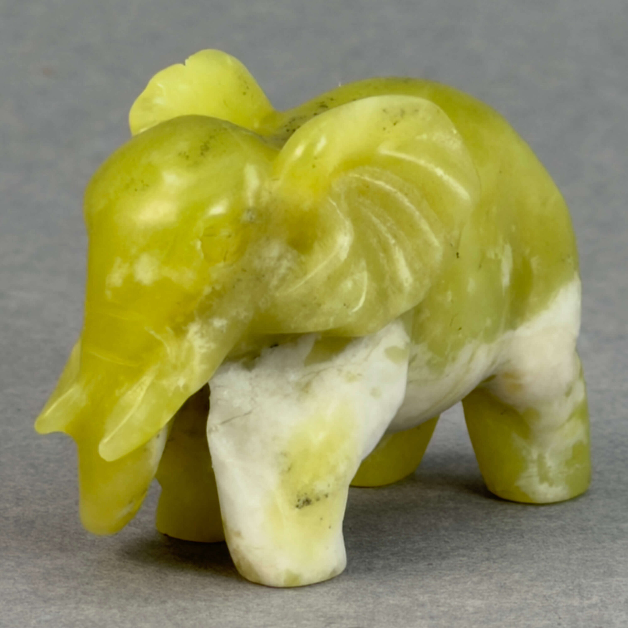 Krystal elefant 5 cm sten serpentin