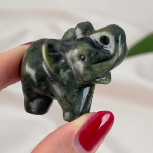 Krystal elefant 5 cm sten xiuyan jade 1 hånd