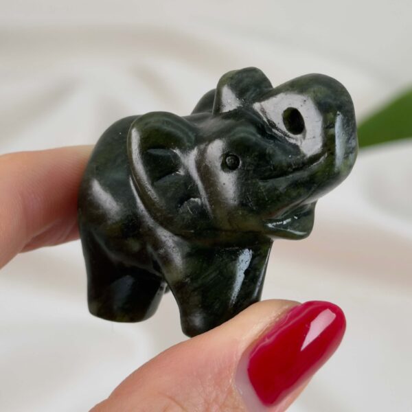 Krystal elefant 5 cm sten xiuyan jade 2 hånd