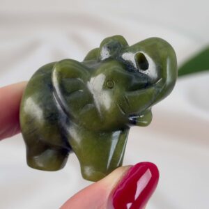 Krystal elefant 5 cm sten xiuyan jade 3 hånd