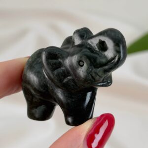 Krystal elefant 5 cm sten xiuyan jade 4 hånd