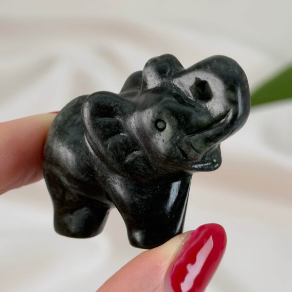 Krystal elefant 5 cm sten xiuyan jade 4 hånd