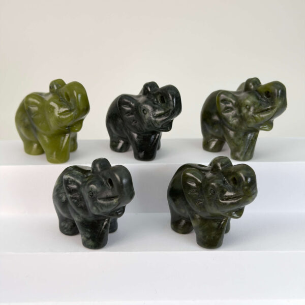 Krystal elefant 5 cm sten xiuyan jade oversigtsbillede