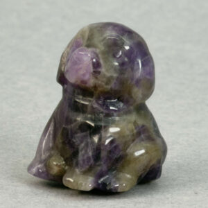 Krystal hund 3 cm sten ametyst