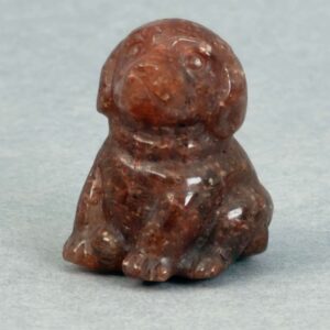 Krystal hund 3 cm sten jordbærkvarts