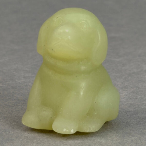 Krystal hund 3 cm sten serpentin