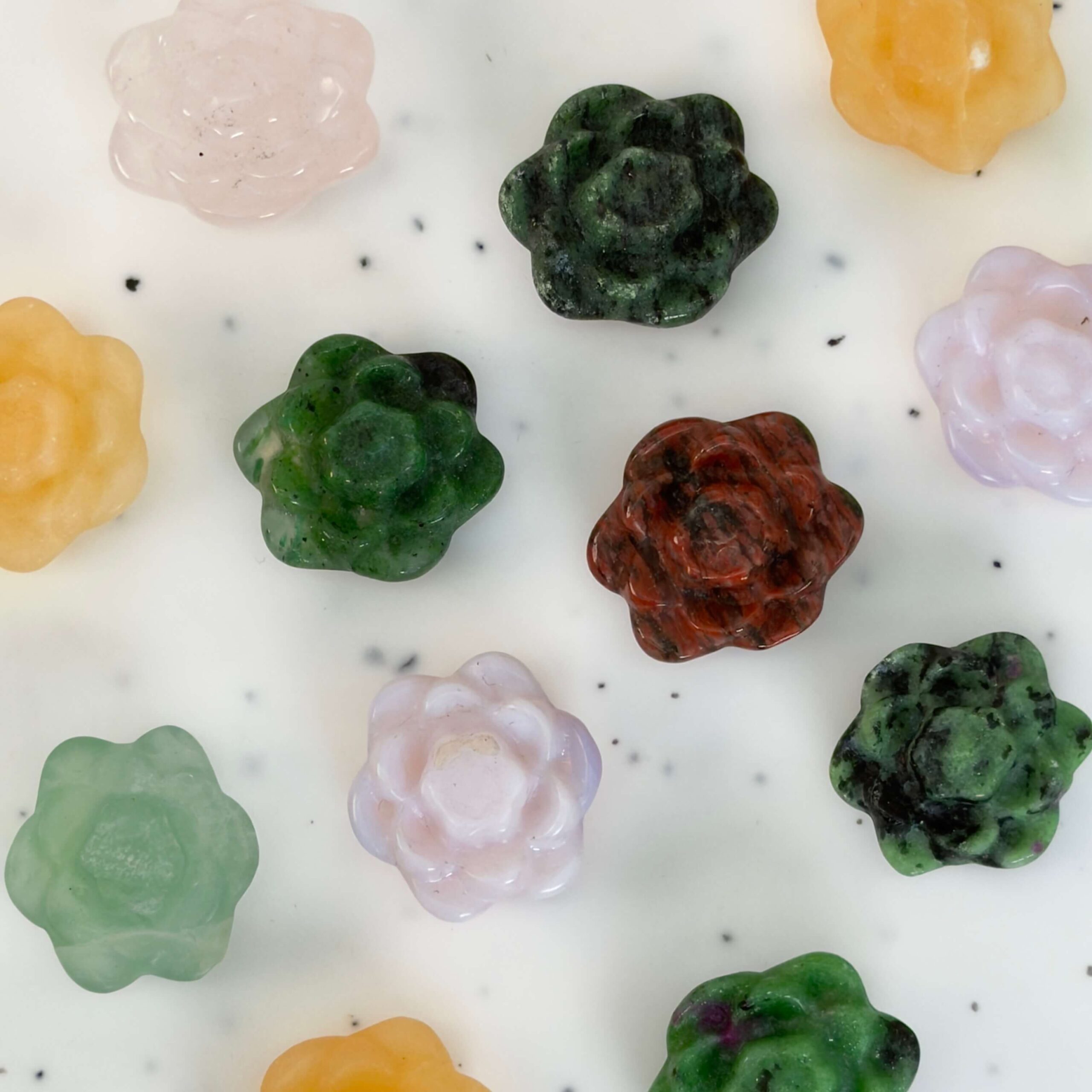 krystal blomst 3 cm sten oversigtsbillede