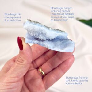 Blondeagat Rå krystal med tydelige blå lag og naturlig mineralstruktur