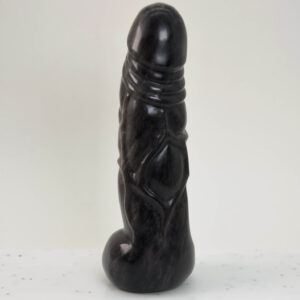 Obsidian Sølv Penis med poleret finish og glimtende sølvskær
