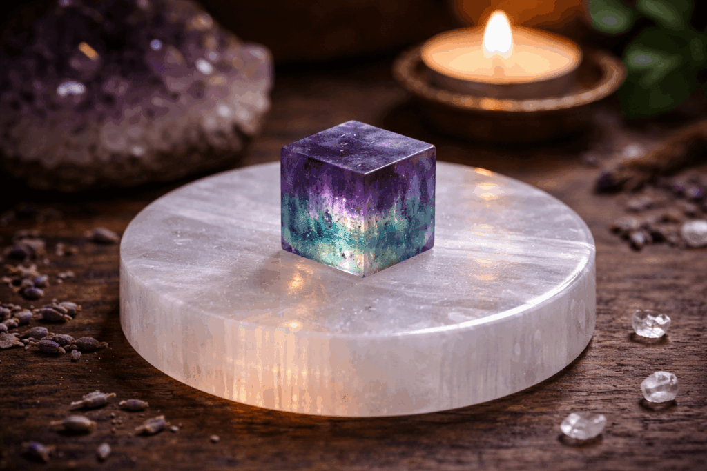 Hvordan renser man krystaller? 4 Rens dine krystaller med andre krystaller, bl.a. selenit eller bjergkrystal