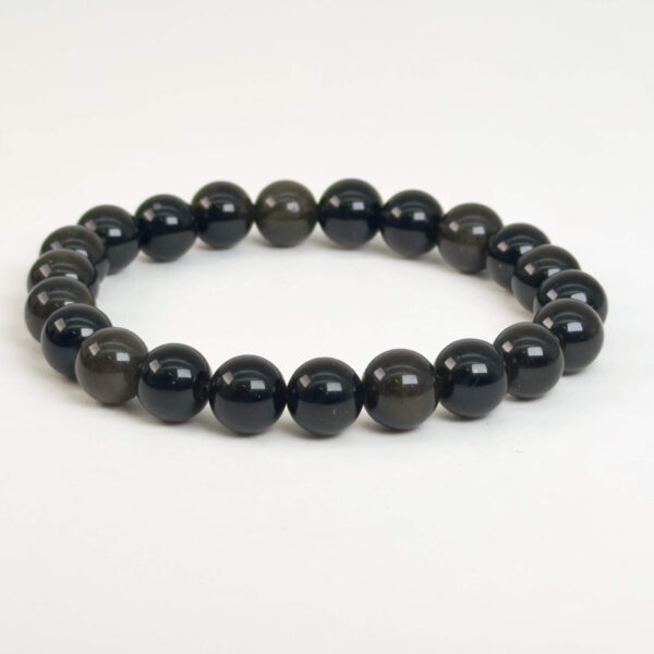 Obsidian Guld armbånd med gyldne refleksioner som beskyttende krystalsmykke til styrke og balance
