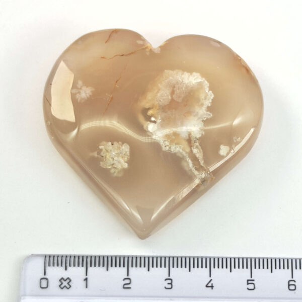 Smukt blomsteragat hjerte til udviking, drømme og nye muligheder. Som smuk dekoration til hjemmet eller en skøn energi med i tasken.