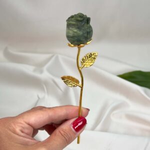 Smuk grøn serpentin rose til grounding og styrke