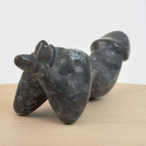 Larvikit Penis med mørke grå nuancer, blålige reflekser og energi for grounding, intuition og mental klarhed.